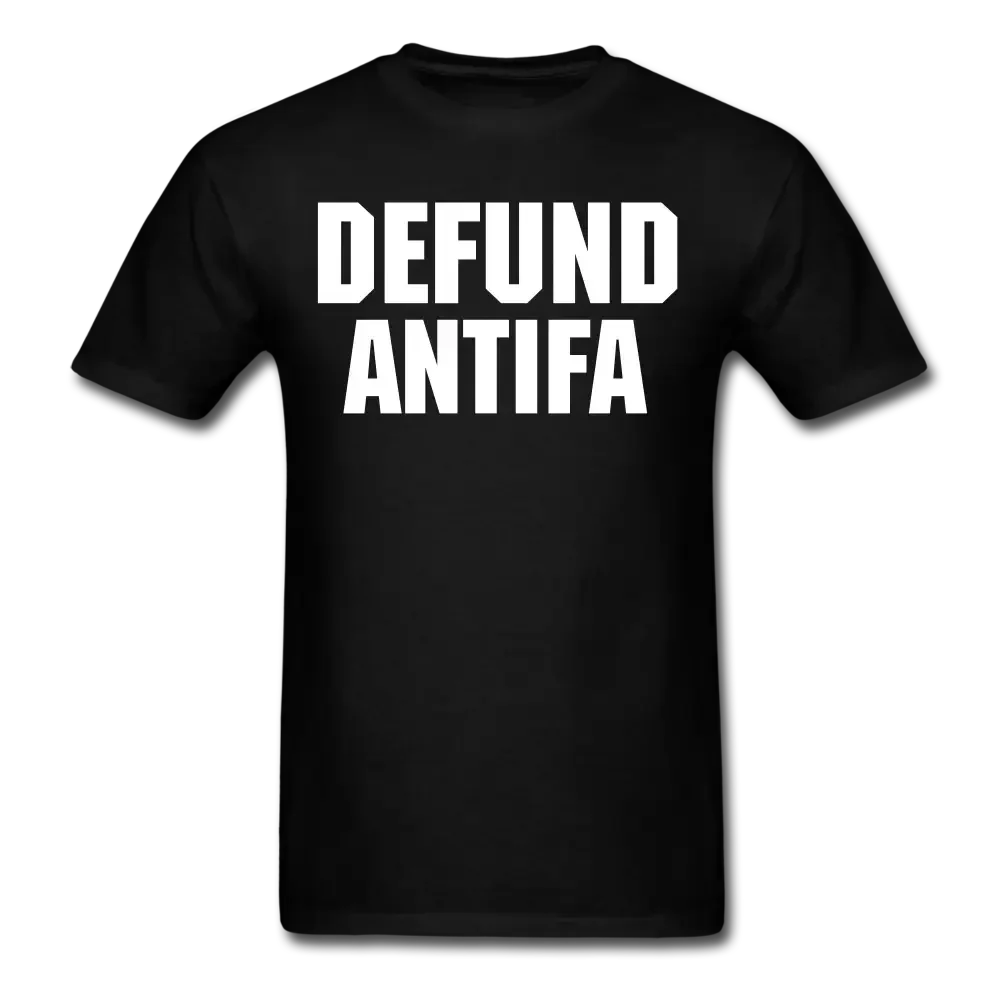 Defund Antifa T-Shirt (White Letters) - black