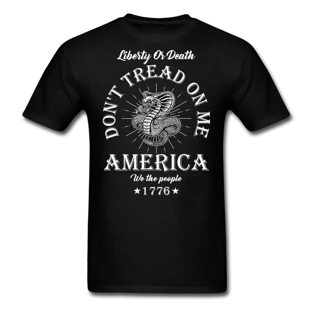Don't Tread on Me - Liberty or Death Patriotic T-Shirt - black