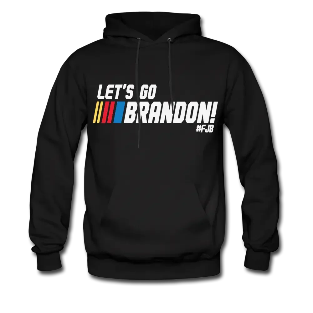 Let's Go Brandon Racing Parody Anti Biden Men's Pullover Hoodie - black
