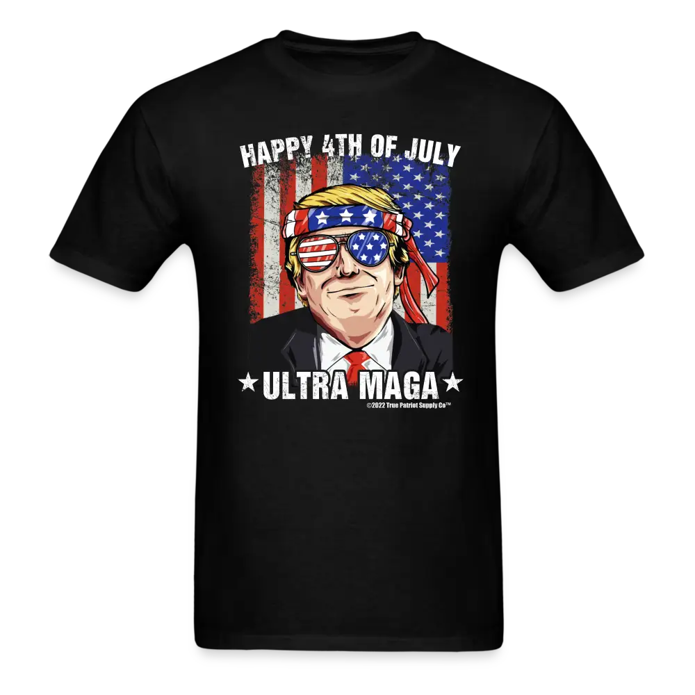 Trump Happy 4th Of July Ultra Maga T-Shirt - black