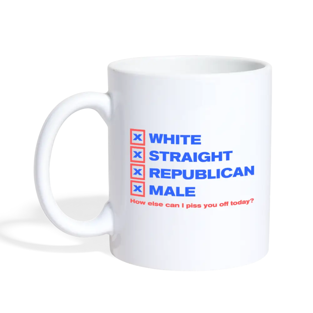 White Straight Republican Male Coffee/Tea Mug - white