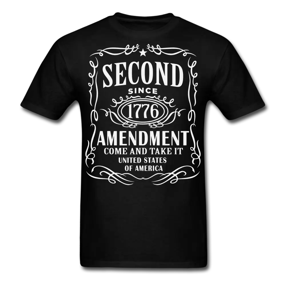 2nd Amendment Since 1776 Come and Take it Whiskey Label T-Shirt - black