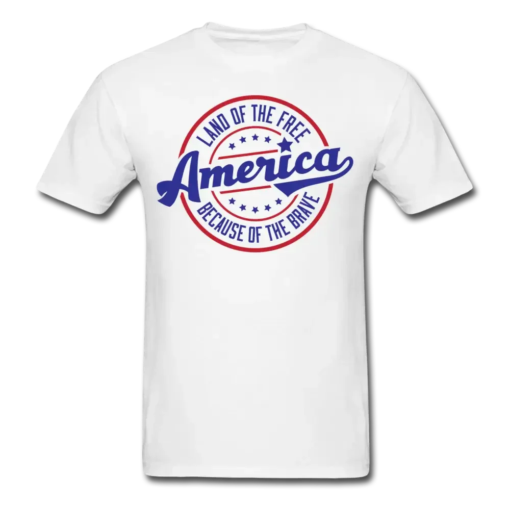 America: Land of the Free Because of the Brave T-Shirt - white