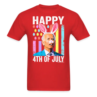 Load image into Gallery viewer, Confused Biden Happy 4th of July Easter T-Shirt - red
