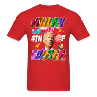 Load image into Gallery viewer, Confused Biden Merry 4th of Easter Funny 4th of July T-Shirt - red
