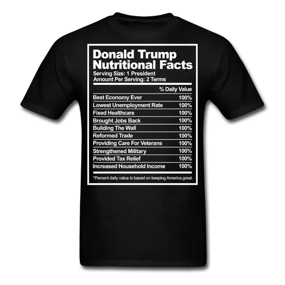 Donald Trump Nutritional Facts T-Shirt - black