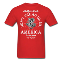 Load image into Gallery viewer, Don&#39;t Tread on Me - Liberty or Death Patriotic T-Shirt - red

