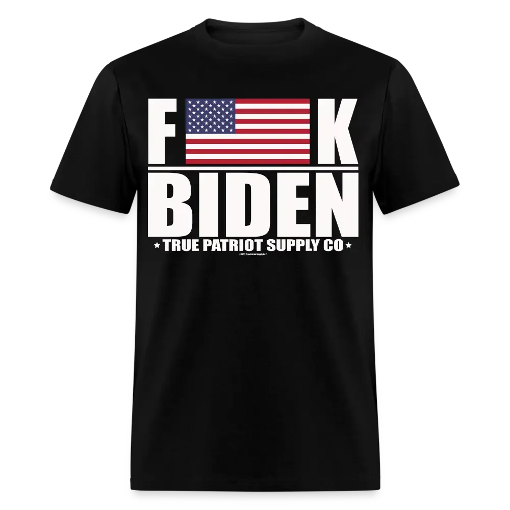 Fuck Biden True Patriot Supply Co FJB American Flag Unisex Classic T-Shirt - black
