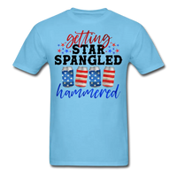 Load image into Gallery viewer, Getting Star Spangled Hammered T-Shirt - aquatic blue
