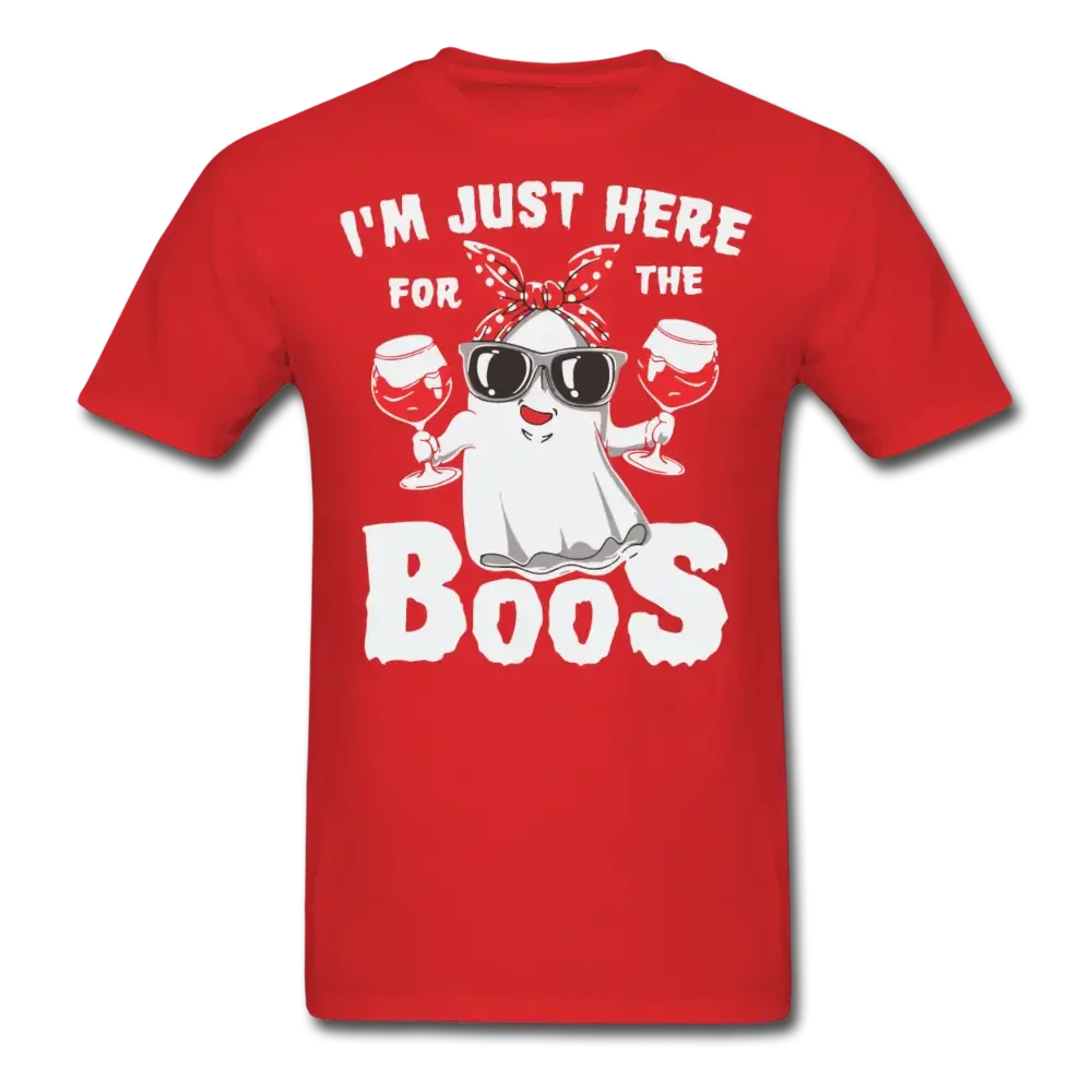 I'm Just Here For The Boos Halloween T-Shirt - red