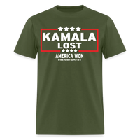 Load image into Gallery viewer, Kamala Lost America Won Trump 2024 Victory Unisex Classic T-Shirt - military green
