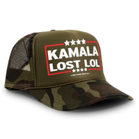 Load image into Gallery viewer, Kamala Lost LOL Trucker Hat Mesh Cap - Green/Camo - Trucker
