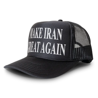Load image into Gallery viewer, Make Iran Great Again Trucker Hat Mesh Cap - Black/Black
