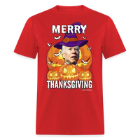 Load image into Gallery viewer, Merrry Thanksgiving Confused Biden Funny Halloween Unisex Classic T-Shirt - red
