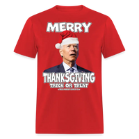 Load image into Gallery viewer, Merry Thanksgiving Trick Or Treat Confused Biden Unisex Classic T-Shirt - red
