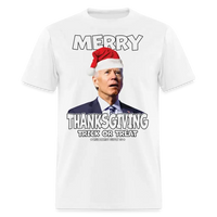 Load image into Gallery viewer, Merry Thanksgiving Trick Or Treat Confused Biden Unisex Classic T-Shirt - white
