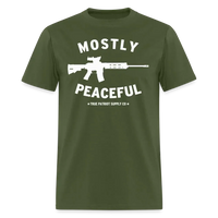 Load image into Gallery viewer, Mostly Peaceful Armed Patriot Unisex Classic T-Shirt - military green

