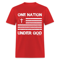 Load image into Gallery viewer, One Nation Under God Christian Flag Unisex Classic T-Shirt - red
