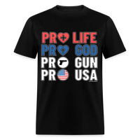 Load image into Gallery viewer, Pro Life Pro God Pro Gun Pro USA Conservative Christian Unisex Classic T-Shirt - black
