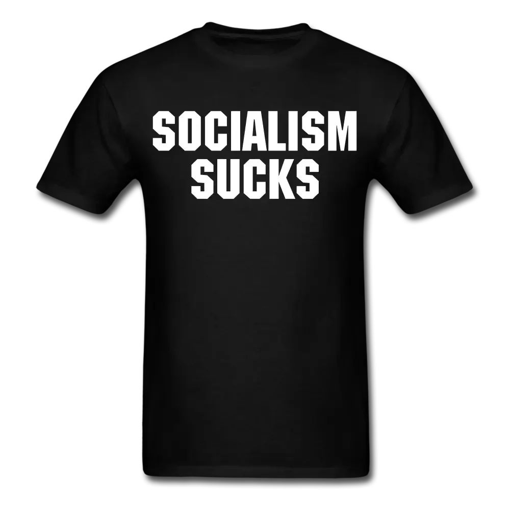 Socialism Sucks (White Letters) T-Shirt - black