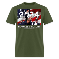 Load image into Gallery viewer, Trump 2024 Flawless Victory Unisex Classic T-Shirt - military green
