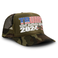 Load image into Gallery viewer, Trump 2024 - Take America Back Foam Trucker Hat Mesh Cap
