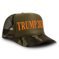 Load image into Gallery viewer, Trump 2024 Trucker Hat Mesh Cap - Green/Camo - Trucker Hat
