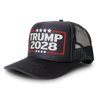 Load image into Gallery viewer, Trump 2028 Trucker Hat Mesh Cap - Black/Black - Trucker Hat
