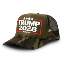 Load image into Gallery viewer, Trump 2028 Trucker Hat Mesh Cap - Green/Camo - Trucker Hat
