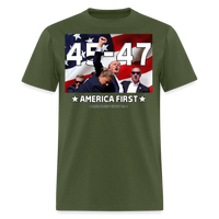 Load image into Gallery viewer, Trump 45 - 47 America First Unisex Classic T-Shirt - military green

