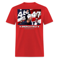 Load image into Gallery viewer, Trump 45 - 47 America First Unisex Classic T-Shirt - red

