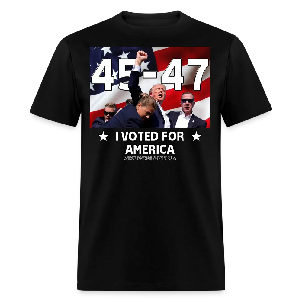 Trump 45 - 47 I Voted For America Unisex Classic T-Shirt - black