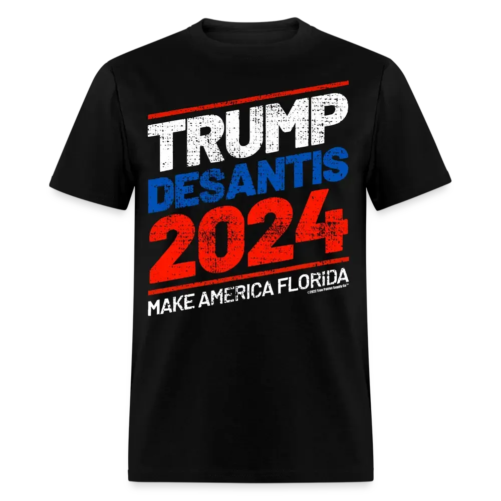 Trump DeSantis 2024 Make America Florida Distressed Unisex Classic T-Shirt - black