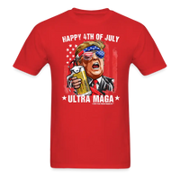 Load image into Gallery viewer, Trump Happy 4th Of July Ultra Maga Beer T-Shirt - red
