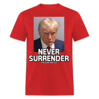 Load image into Gallery viewer, Trump Mugshot Never Surrender Unisex Classic T-Shirt - red
