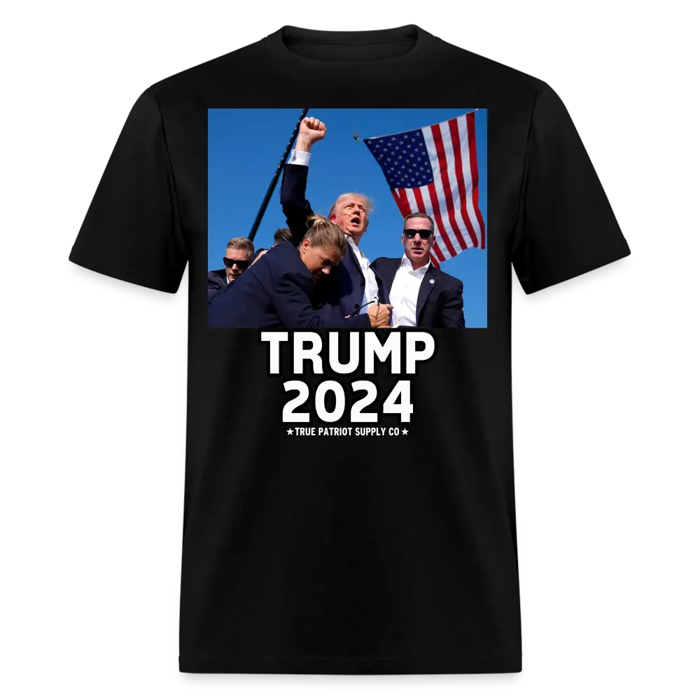 Trump Shot Assassination Attempt Trump 2024 Fist Raised Unisex Classic T-Shirt - black