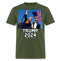 Load image into Gallery viewer, Trump Shot Assassination Attempt Trump 2024 Fist Raised Unisex Classic T-Shirt - military green
