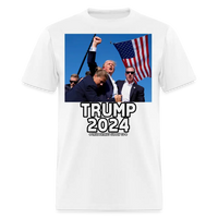 Load image into Gallery viewer, Trump Shot Assassination Attempt Trump 2024 Fist Raised Unisex Classic T-Shirt - white
