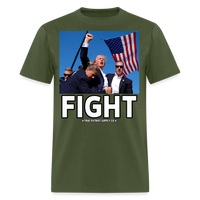 Load image into Gallery viewer, Trump Shot Assassination Attempt FIGHT Fist Raised Unisex Classic T-Shirt - military green
