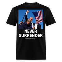 Load image into Gallery viewer, Trump Shot Assassination Attempt Never Surrender Fist Raised Unisex Classic T-Shirt - black
