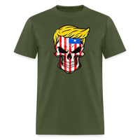 Load image into Gallery viewer, Trump Skull American Flag Trump 2024 T-Shirt - military green
