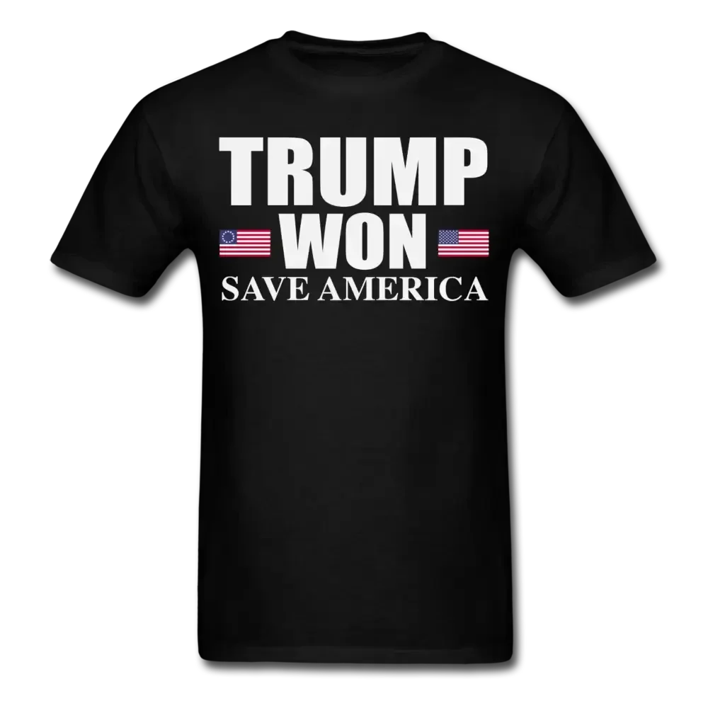Trump Won - Save America! T-Shirt - black