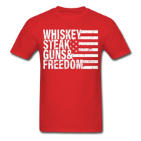 Load image into Gallery viewer, Whiskey Steak Guns &amp; Freedom T-Shirt - red
