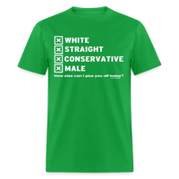 Load image into Gallery viewer, White Straight Conservative Male Unisex Classic T-Shirt - bright green
