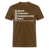 Load image into Gallery viewer, White Straight Conservative Male Unisex Classic T-Shirt - brown
