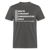 Load image into Gallery viewer, White Straight Conservative Male Unisex Classic T-Shirt - charcoal
