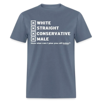 Load image into Gallery viewer, White Straight Conservative Male Unisex Classic T-Shirt - denim
