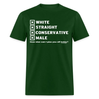 Load image into Gallery viewer, White Straight Conservative Male Unisex Classic T-Shirt - forest green
