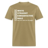 Load image into Gallery viewer, White Straight Conservative Male Unisex Classic T-Shirt - khaki
