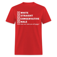 Load image into Gallery viewer, White Straight Conservative Male Unisex Classic T-Shirt - red
